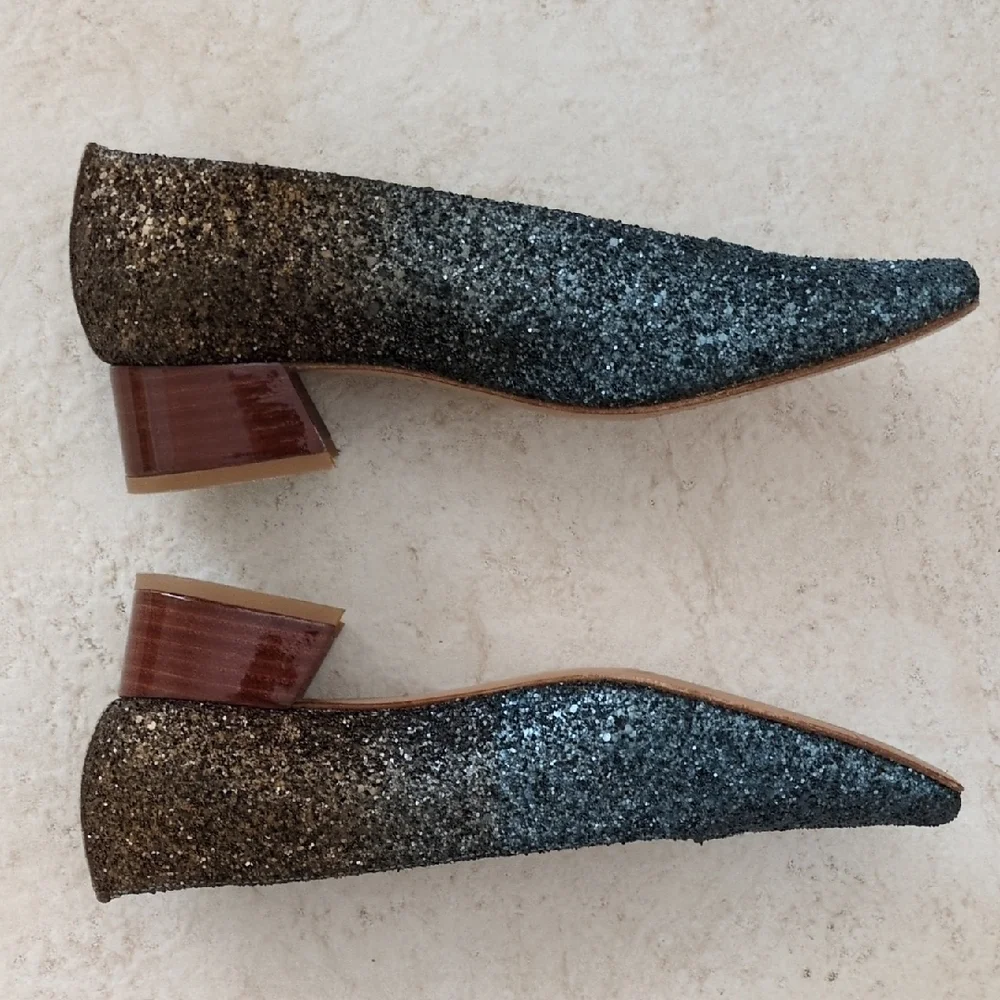 Miista London Glitter Block Heel Shoes - - Picture 3 of 7